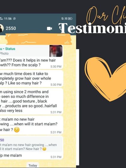 This customer was worried about new hair growth. It is important to be patient. After two months, she saw less hair fall and better texture, and with continued use, new hair will also start to grow.