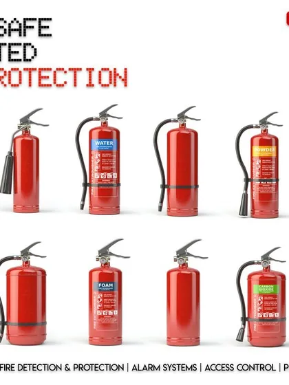 We offer a wide variety of fire extinguishers suitable for different types of fires, including Class A, B, and C. This image displays the range of solutions we provide to ensure you have the right equipment on hand.