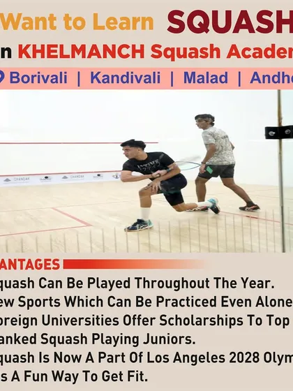 Want to learn squash? We offer coaching across Mumbai with key advantages: play year-round, practice alone, get scholarships, and get fit. Now is the time to join.