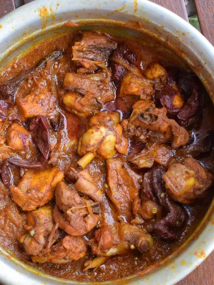 My Safari Murg, a Hyderabadi dish that gets its name from being carried by travellers. The meat is cooked in its own juices, resulting in an intensely flavourful and tender dish.