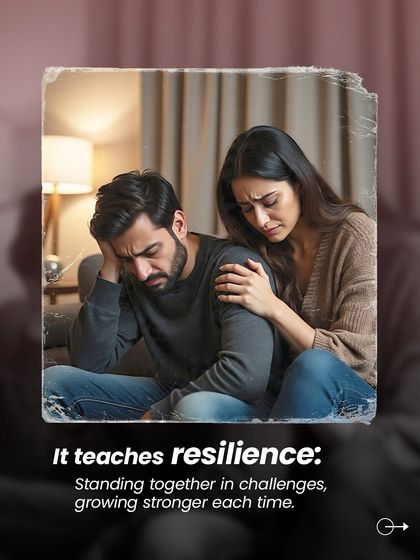 A strong marriage teaches you resilience. It's about standing together through challenges, supporting each other, and growing stronger as a team with every obstacle you overcome.