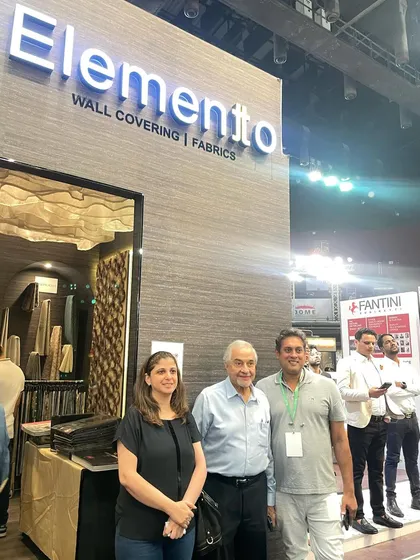 A wonderful moment with the visionary architect, Mr. Panthaki, at our exhibition booth. We value these inspiring conversations with industry leaders, which enrich our creative process and strengthen our connections within the design community.