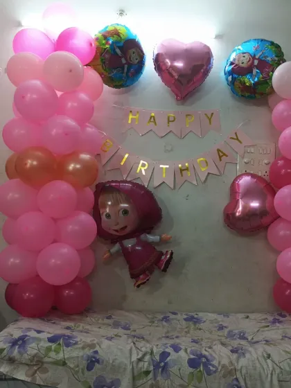 We transform our client's home in Kharghar with this lovely Masha theme decoration.