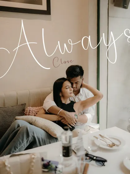 Finding comfort and closeness in a cozy café. Pre-wedding shoots can be about the everyday magic you share, capturing the warmth and intimacy that defines your relationship.