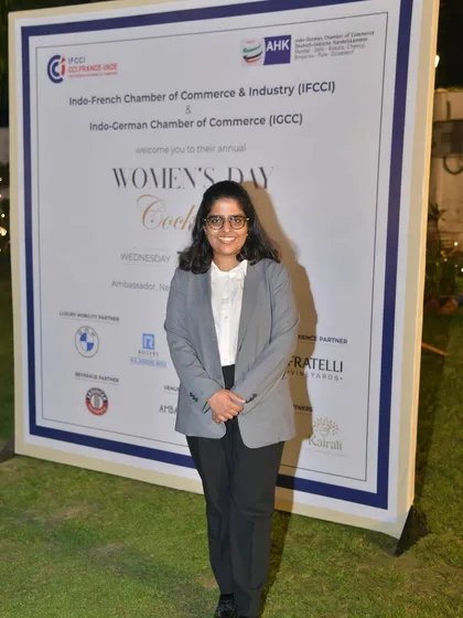 Attending the Annual Women's Day Cocktail hosted by the Indo-French and Indo-German Chambers of Commerce. A great evening for networking and celebrating women in business.