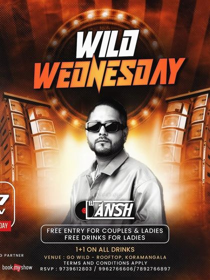 The flyer for a Punjabi and Bollywood themed Wednesday night at Go Wild, Koramangala.