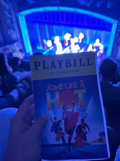 The playbill for the Broadway musical "Some Like It Hot." Witnessing such incredible talent and precision on stage is a huge source of inspiration for my own work.