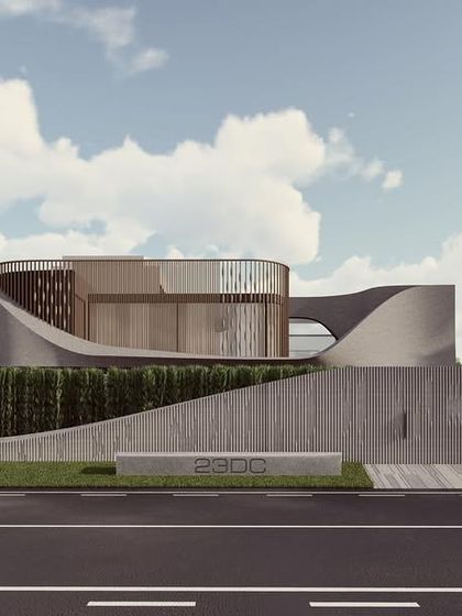 This render for our Celestia project in Ludhiana showcases a two-faced elevation with a fluid, louver-inspired design. The home is designed to have a distinct character from every angle, blending modern Indian elements with a neutral palette.