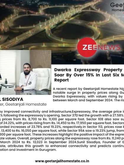 Zee News covered our report on the Dwarka Expressway's property price surge. We analyze how improved connectivity is driving growth, with some sectors seeing jumps of over 27%, making it a top investment destination.