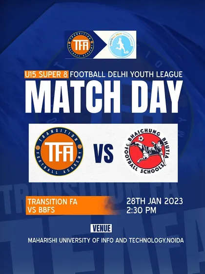 Match day graphic for the U-15 Super 8 fixture against BBFS.