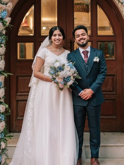 A beautiful shot of my bride Sasha and her groom. Her minimalistic makeup and simple, elegant styling were perfect for her church wedding.