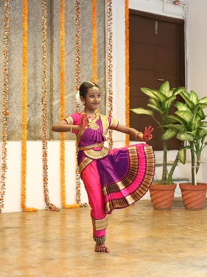Another young Bharatanatyam dancer at our Platform Performances event.