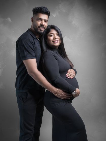 From two hearts beating in sync to three souls intertwined forever. This portrait captures the emotions, the bond, and the unspoken love that makes this journey magical.