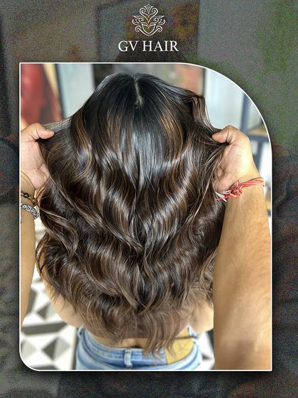 Another look at this trend. The balayage is placed to create a natural, lived-in feel that is low maintenance but high impact.