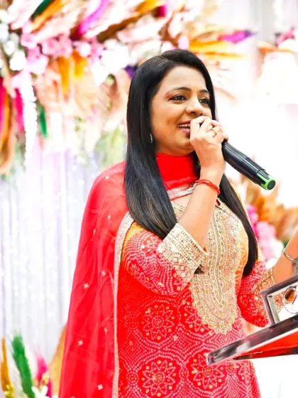 Addressing the guests at a musical engagement. I believe when words fall short, music speaks, and we weave that magic into every part of the ceremony.