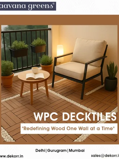 A simple balcony can become your favorite cozy corner. Here, I used my premium WPC deck tiles, which are weather-resistant and easy to install, to create a stylish and comfortable outdoor space.