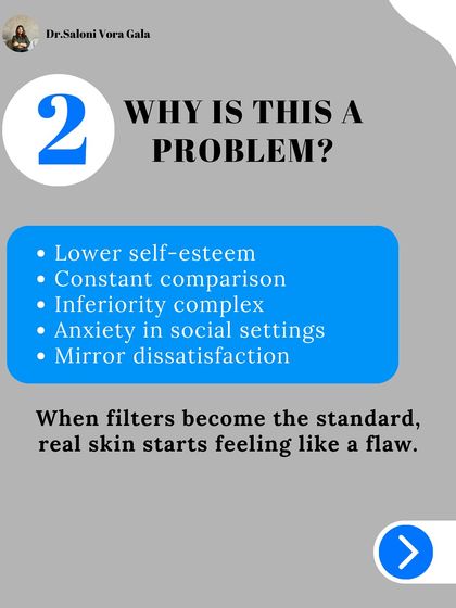 Why is this a problem? The constant comparison to filtered images can lead to lower self-esteem, anxiety, and deep dissatisfaction with one's own reflection. When filters become the standard, real skin starts to feel like a flaw.