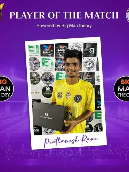 Prathamesh Rane, recognized as Player of the Match.