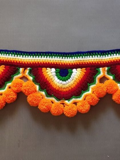 A full view of my colorful rainbow toran, a design that is sure to bring a smile to your face.