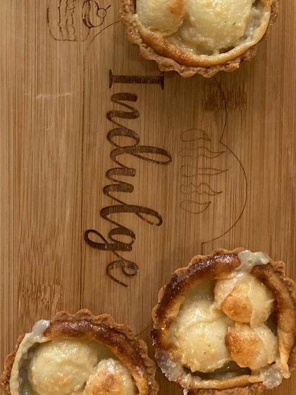 More of my baked rasgulla tarts, ready to be enjoyed. The combination of the Indian sweet with the Western pastry concept is always a pleasant surprise.