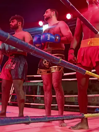 A lineup of the pro fighters, showcasing the top talent at the national championship.