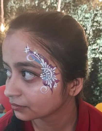An abstract design in purple and white with star accents, a unique and celestial look.