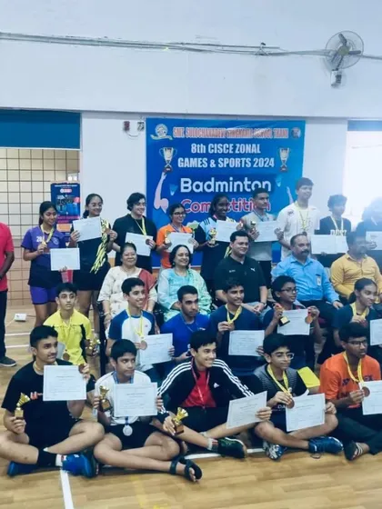 A group photograph of all the participants and winners at the 8th CISE Zonal Games & Sports Championship 2024.