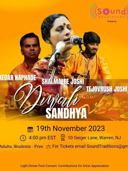 The 'Diwali Sandhya' concert poster for our performance in Warren, New Jersey.