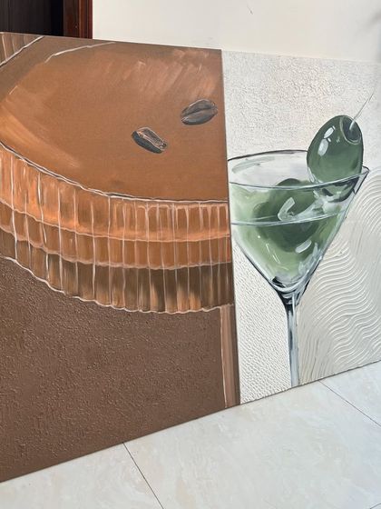 The two paintings from the Bhopal commission, shown together to highlight their complementary compositions and themes.