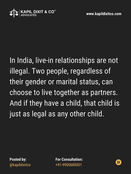 This graphic confirms the legal status of live-in relationships and the legitimacy of children born from them.