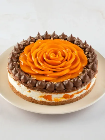 Another one of my experiments: the Mango Chocolate Caramel Cheesecake. The combination of mango, rich chocolate, and sweet caramel is truly a treat for the senses.