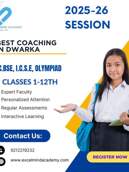 As the best coaching institute in Dwarka, we offer programs for classes 1-12th across C.B.S.E, I.C.S.E, and Olympiad streams, ensuring personalized and interactive learning.