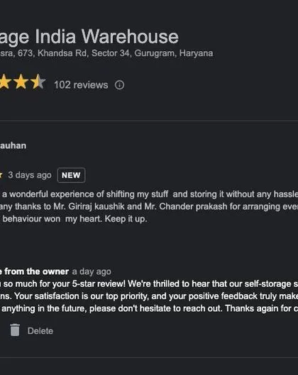 We are proud of the positive feedback we receive from our customers. This review highlights a client's wonderful and hassle-free experience, praising our team's polite and efficient service in arranging their storage.