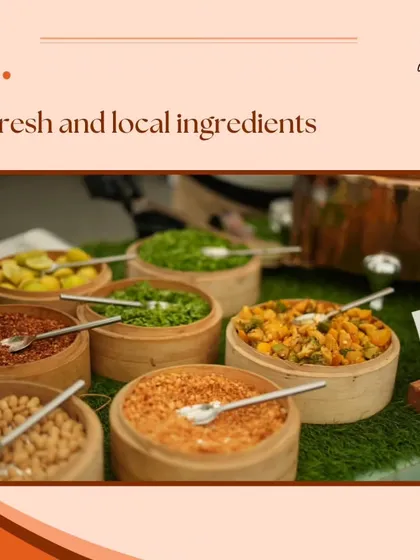 We prioritize using fresh and local ingredients in our cooking. This image shows a variety of fresh condiments and toppings, reflecting our commitment to quality and flavor.