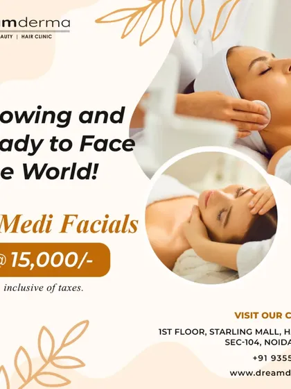 Glowing and ready to face the world. Invest in your skin with our Medi-Facial package, offering 6 sessions for Rs 15,000. This is the best way to ensure your skin stays healthy and radiant long-term.