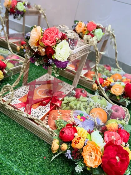 Our tiered fruit and gift hampers are designed to impress. They are perfect as wedding return favors or welcome gifts for guests, offering a beautiful and thoughtful gesture of hospitality.