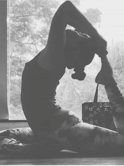 Eka Pada Rajakapotasana, or One-Legged King Pigeon Pose, is a deep backbend and hip opener. This silhouette captures the grace and strength required for this advanced posture.