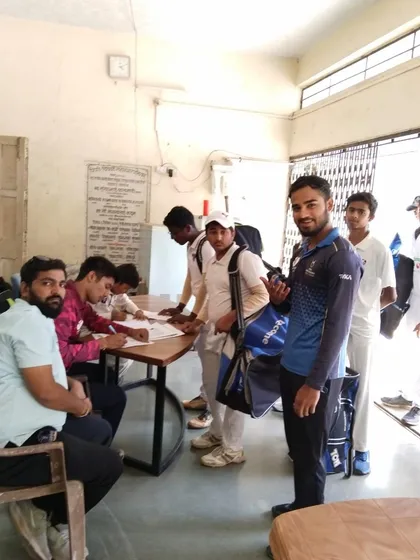 Young cricketers completing their registration, full of hope and determination to make it into the academy.