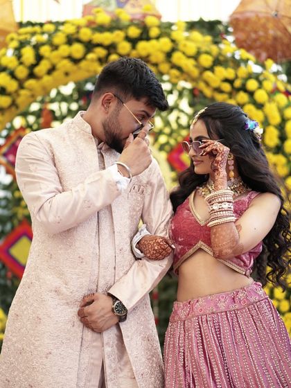A playful and stylish moment from a Mehendi ceremony. I love capturing the fun and unique personality of each couple.