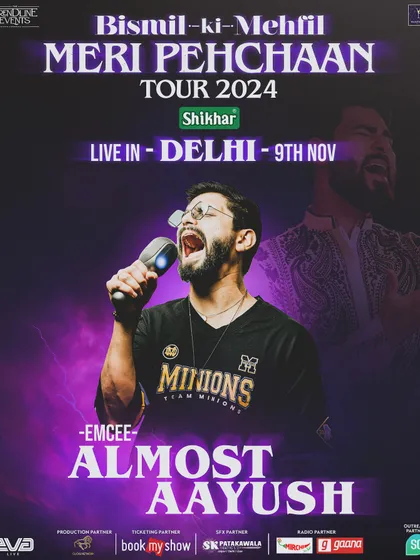 The official poster for the Bismil-ki-Mehfil tour in Delhi. It was an honor to be the official emcee for such a huge and unforgettable night.