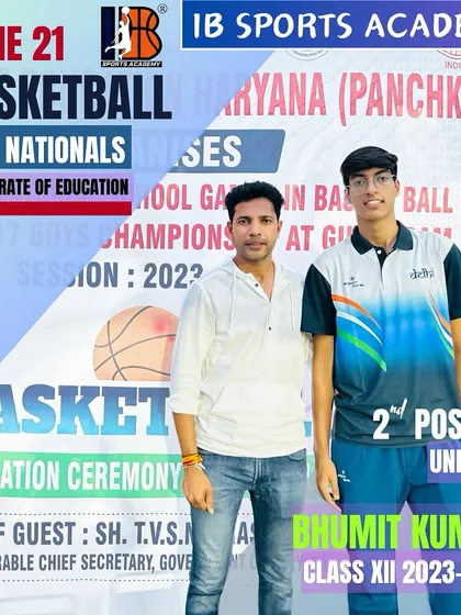 A big salute to our student Bhumit Kumar for securing 2nd place in the SGFI Basketball National tournament. As the sole player selected from Zone 21, his dedication has made us incredibly proud.