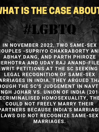 This post details the origins of the same-sex marriage case in the Supreme Court. It explains how two couples filed petitions arguing that despite the decriminalization of homosexuality, they were denied the right to marry under existing laws.