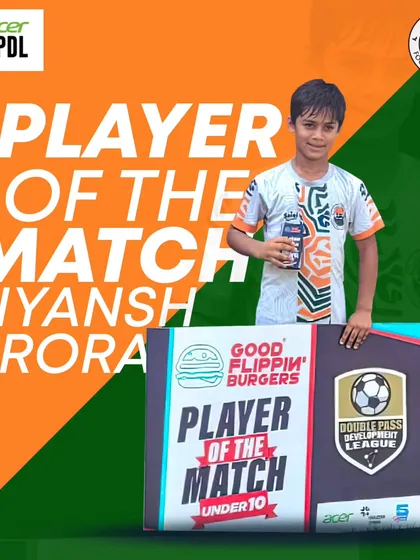 Player of the Match! Shoutout to Kiyansh Arora for his incredible performance in our U10 team's 3-1 victory over Prometheus.