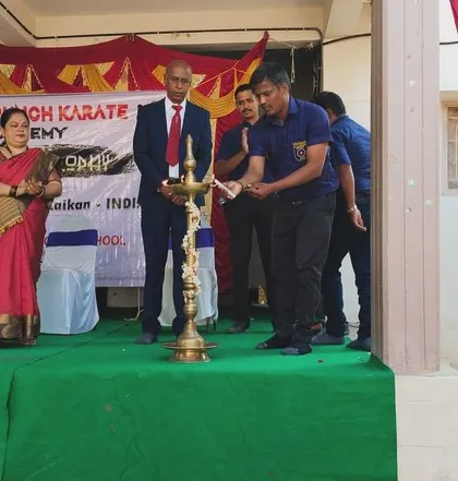 A moment from the opening ceremony of our tournament. Respect for tradition is a core part of our teaching.