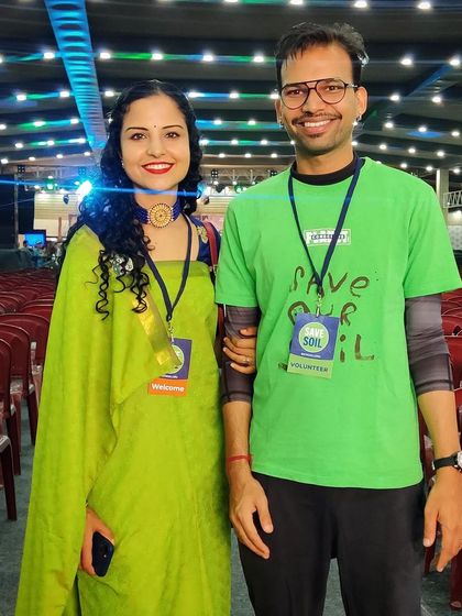 Volunteering for the Save Soil movement with my wife. This global initiative by Sadhguru is crucial for the future of our planet.