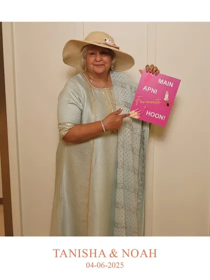 Capturing the pure joy of a sangeet with one of our favorite props. We provide a wide array of fun, quirky, and culturally relevant props that encourage guests of all ages to let loose and create hilarious, memorable photos.