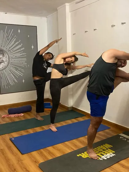 More wall stretches. Using the wall for support helps my students find alignment and deepen their side bends and leg stretches safely.