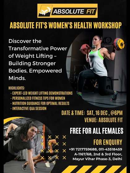We believe in empowering everyone, which is why we host events like our Women's Health Workshop. These sessions provide expert-led demonstrations, personalized fitness tips, and crucial nutrition guidance, creating a space for women to build strength and confidence together.
