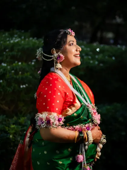 The mom-to-be basks in the sunlight, her face filled with happiness. This portrait captures the pure joy and anticipation of her baby shower day.