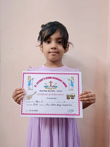 We are so proud of our shining star, Tanvi! Her first-place win in an external competition is a testament to the confidence and skills our students build here at Tansen Mehrauli.